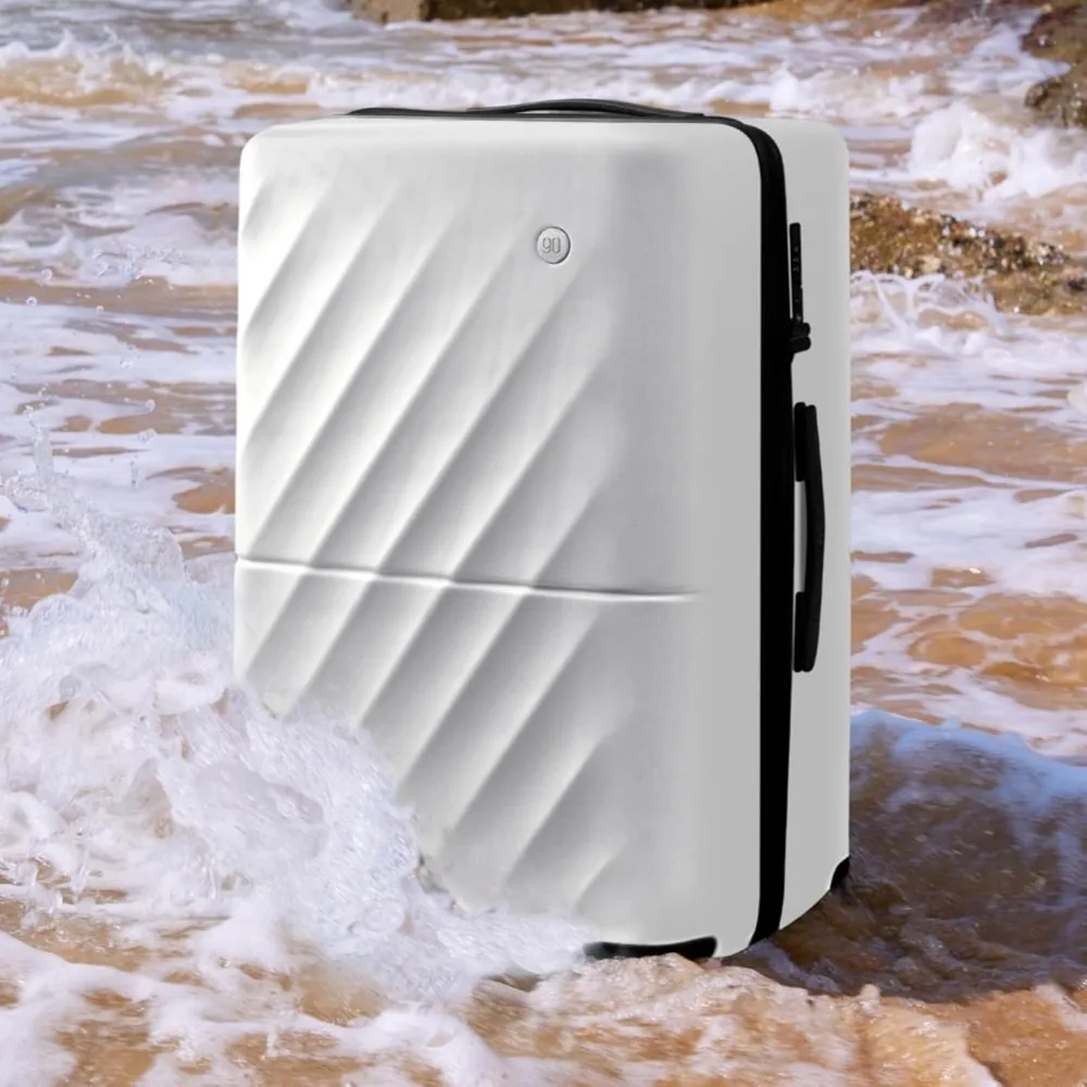 Medium 26 Inch Checked Luggage with Double Spinner Wheels, Anti-Burst Zipper, Hard Case PC Suitcase, Lightweight and Travel-Frie