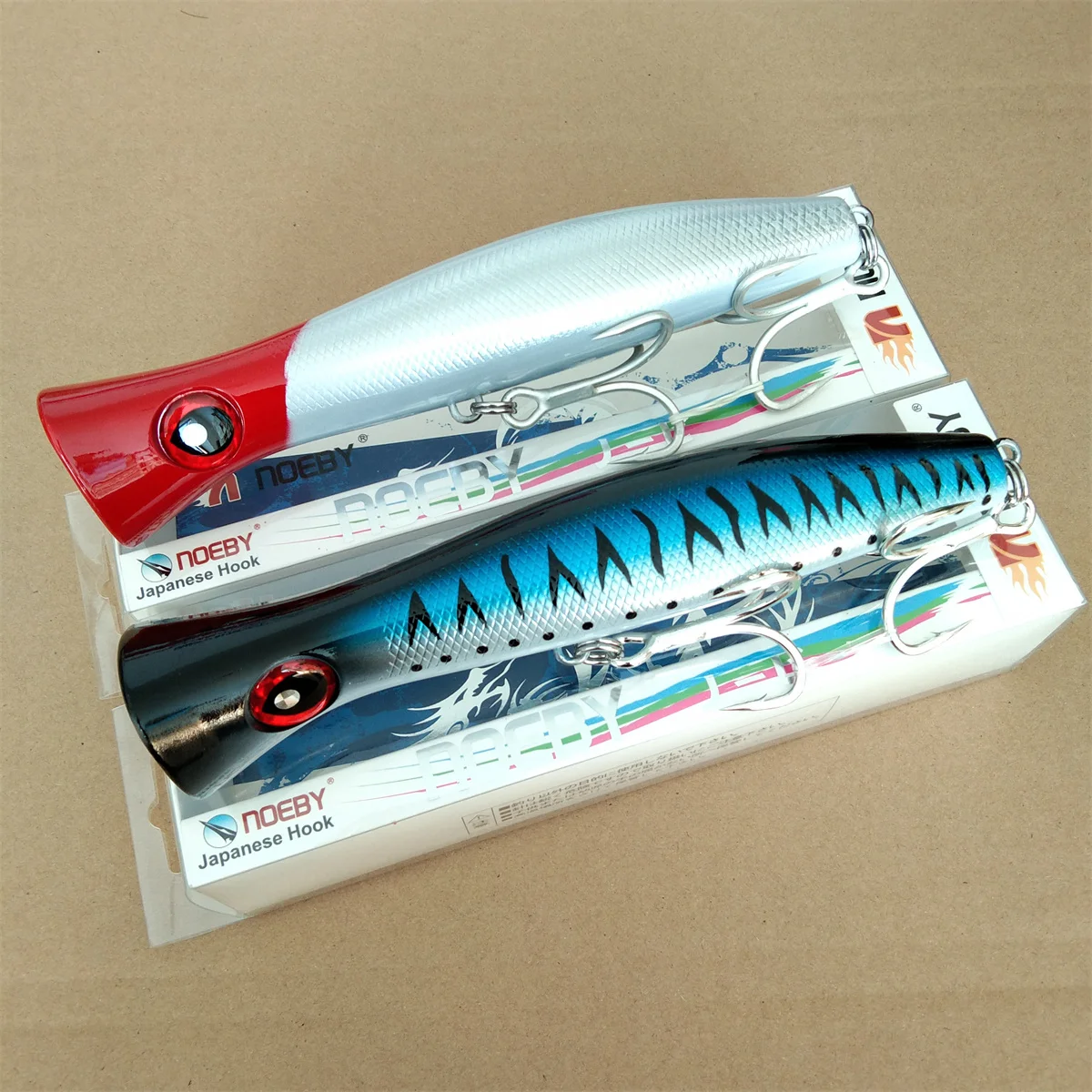 

Noeby 2 шт., рыболовные приманки-поппер, 20 см, 116 г, воблер, жесткие приманки, поверхность щуки, приманка для морской воды, окунь, поппер для моря