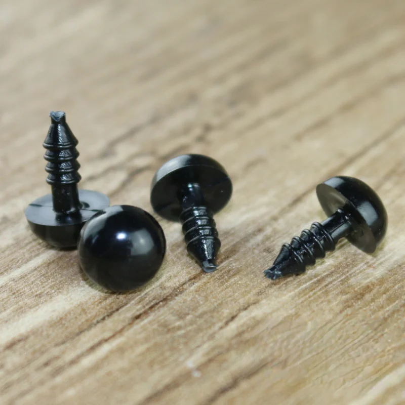 

Round Black Bean Eye Screw Eye All Black Eye Handmade Plastic Stuffed Toy Eye Nose Accessories