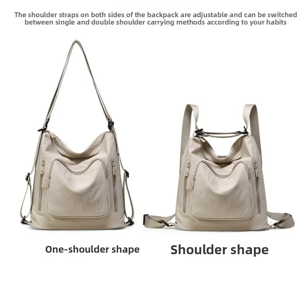Fashion Dual-use Crossbody Bag Large Capacity Lightweight Travel Backpack Multi-Pocket Waterproof Handbag Casual Use