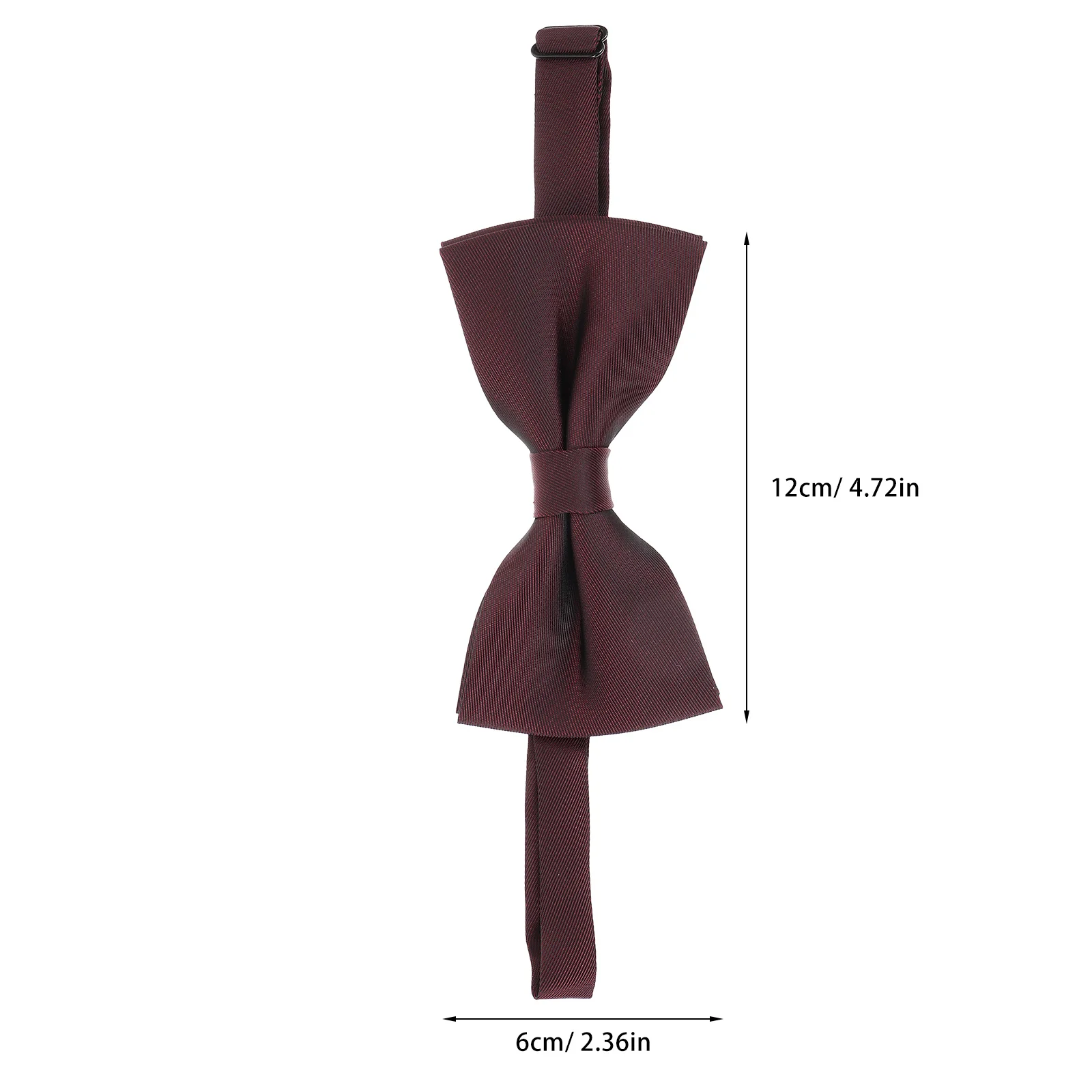 Men Bow Tie Pre-Tied Solid Color Burgundy Double Layer Adjustable Length for Wedding Prom Groom Party Formal Wear