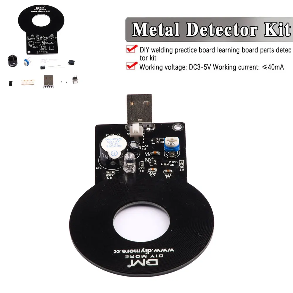 DIY Kit Metal Detector Kit Electronic Kit DC 3V-5V 60mm Non-contact Sensor Board Module DIY Electronic Part Metal Detector