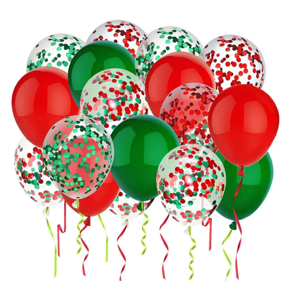 40 قطعة بالونات النثار الحمراء والأخضر عيد الميلاد بالون لعيد الميلاد اللون تحت عنوان حفلة السنة الجديدة استحمام الطفل لوازم حفلة عيد ميلاد