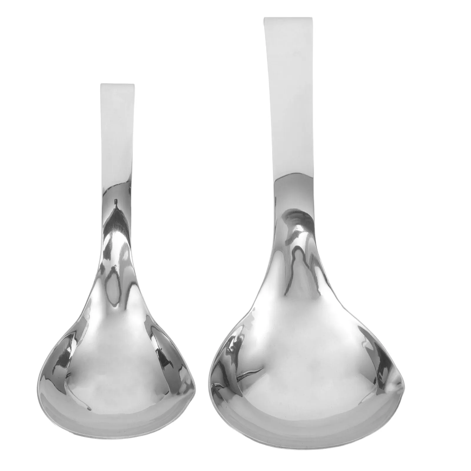 2Pcs Stainless Steel Serving Spoon Deep Soup Ladle Ergonomic Handle Hanging Hook for Buffet Kitchen Restaurant Pasta Sauce Stew