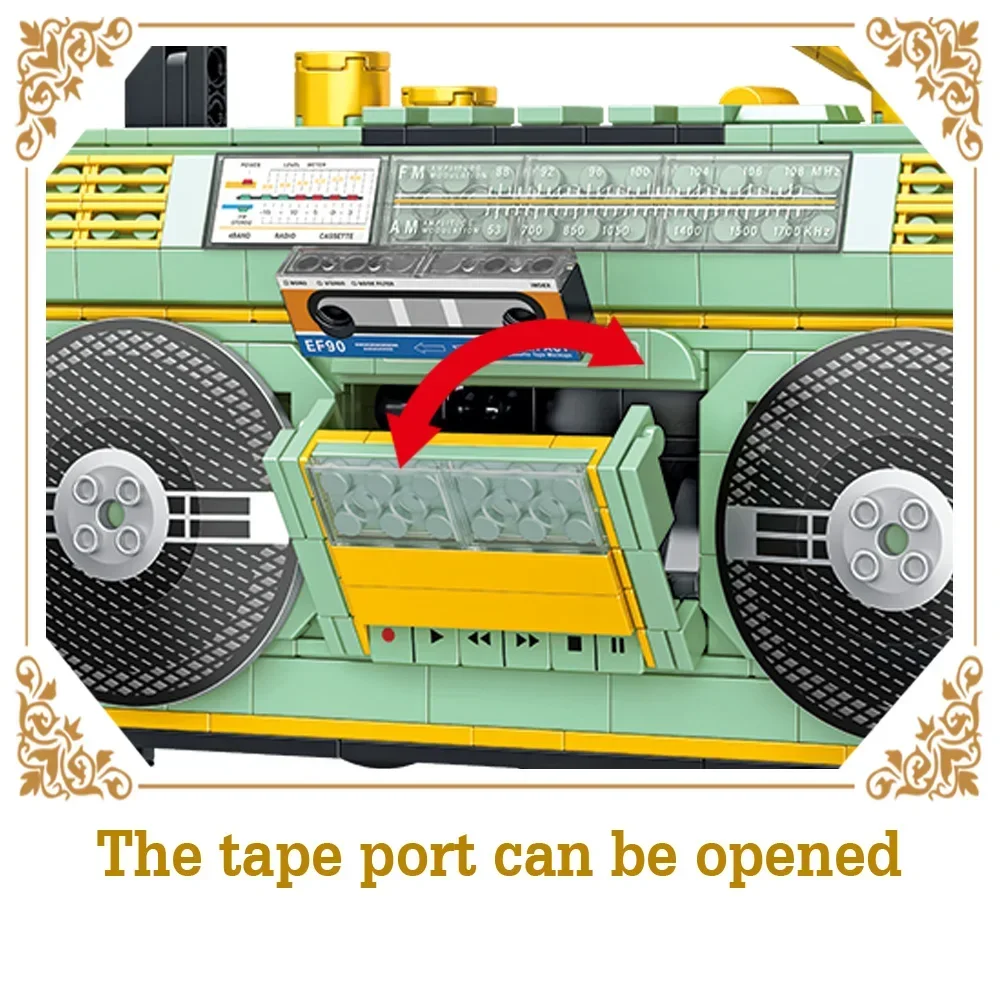 Set Vintage Musik Player Display Kit DIY Modell Retro Radio Klassische Serie Bausteine Kreative Geschenk Spielzeug Erwachsene Kind Kinder