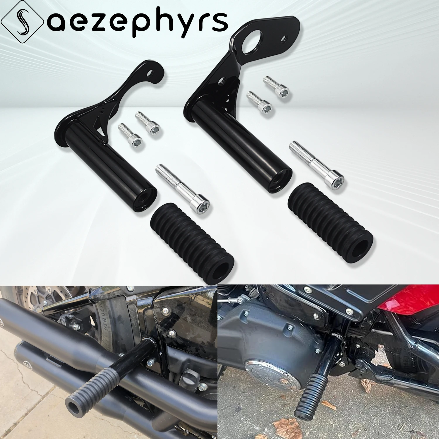 Motorcycle Black Rear Crash Bar Passenger Foot Peg Anti-Falling Guard For Harley Softail Street Bob Low Rider ST FXBB 2018-2026