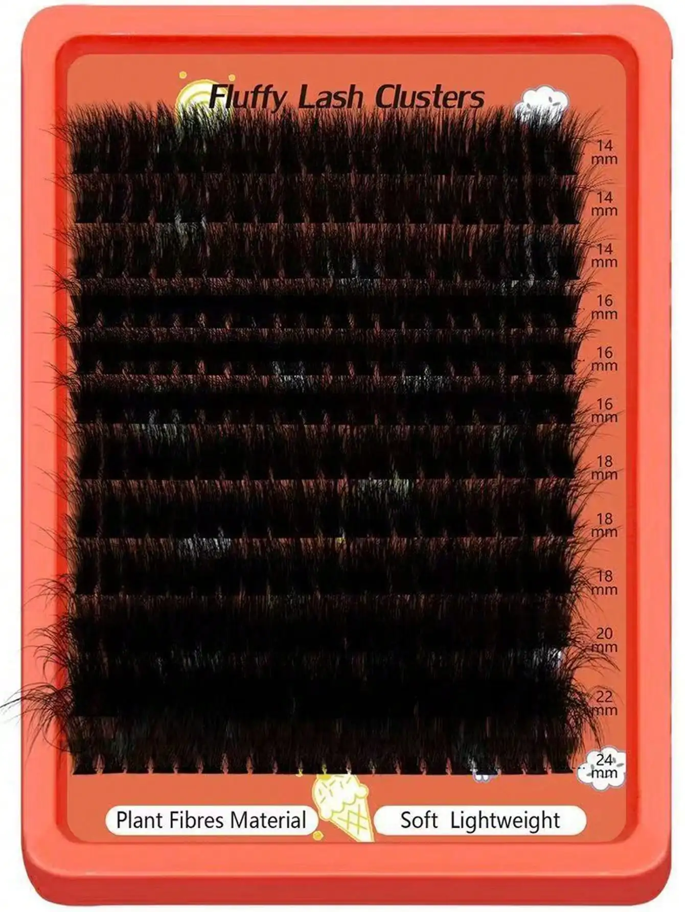 DIY Cluster Wimpern 80D-100D 8D 0,07mm D-Curl 14-22mm Gemischte Länge Dicht Voluminös Einfach Anzubringen Wiederverwendbar Weich für Anfänger – Detail 2