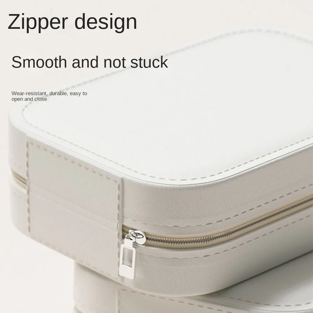 Mini LED Makeup Mirror Leather Case Foldable Vanity Mirror 360° Rotation Built-in LED Lights Cosmetic Case Travel Essential