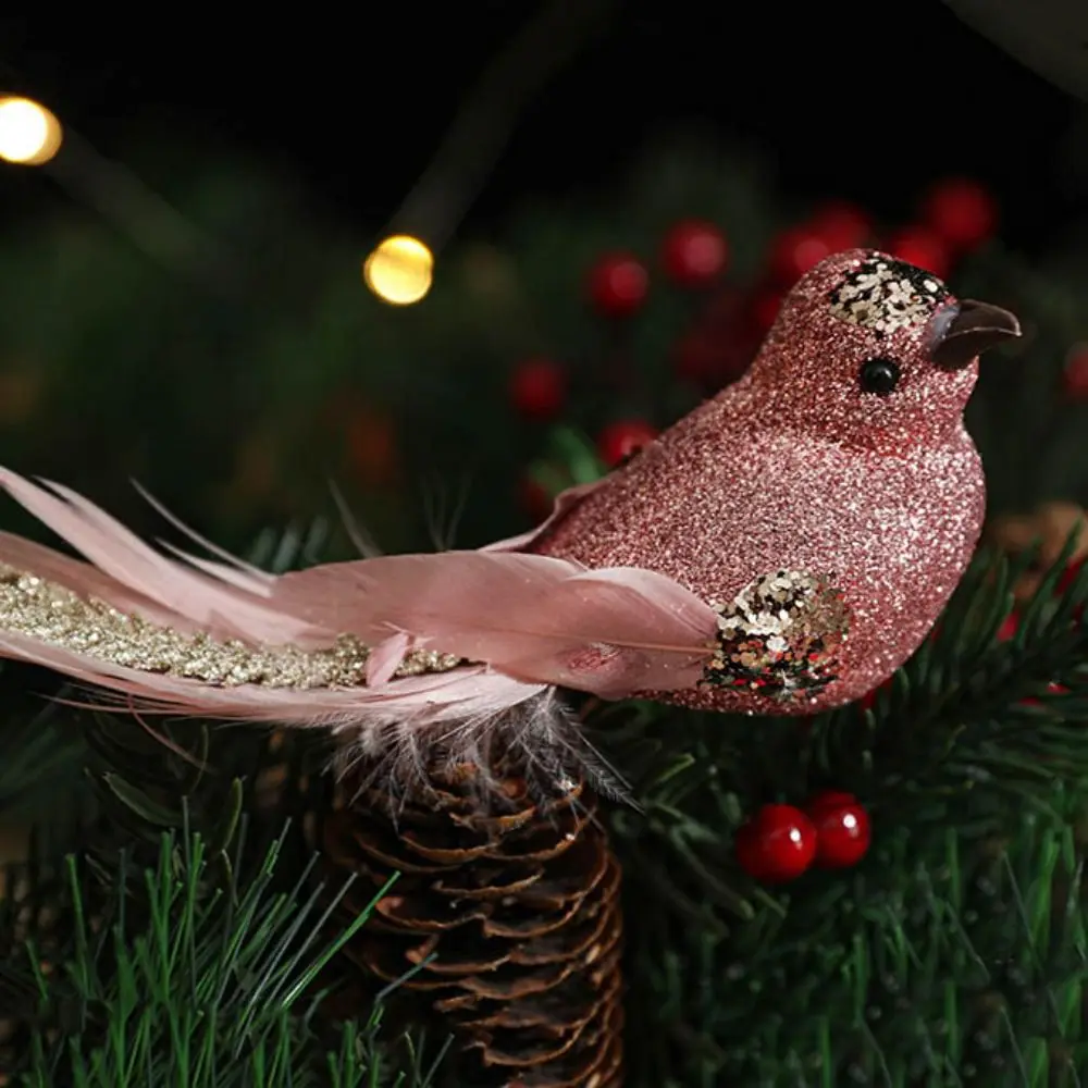 

Colorful Foam Christmas Birds Ornament Birds Artificial Bird Pendant Handmade Simulated Decorative props Christmas