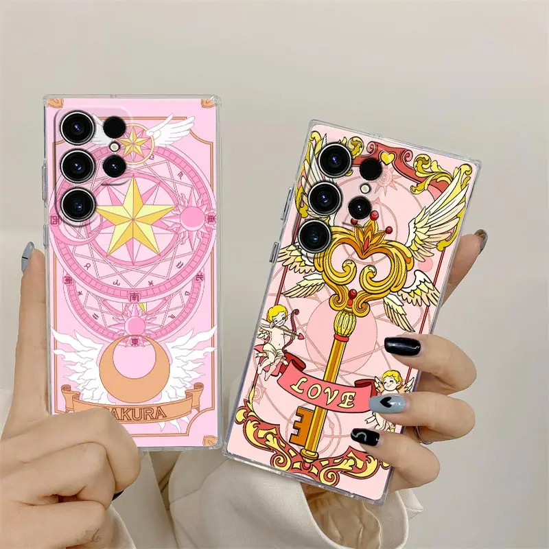 Card Captor Sakura Anime Phone Case For Samsung S24 S23 Ultra 5G S22 S20 S10 Plus S21 FE Clear Cases Cover Galaxy S24Ultra Funda