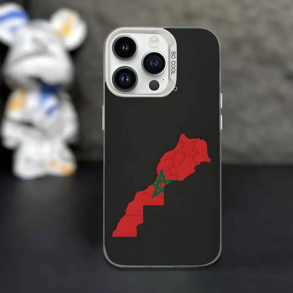 حافظة هاتف فنية بعلم المغرب لهاتف آيفون 16,15,14,13,12,11,Mini,Pro,XS,SE,MAX غطاء أبيض غير لامع مقاوم للصدمات #5