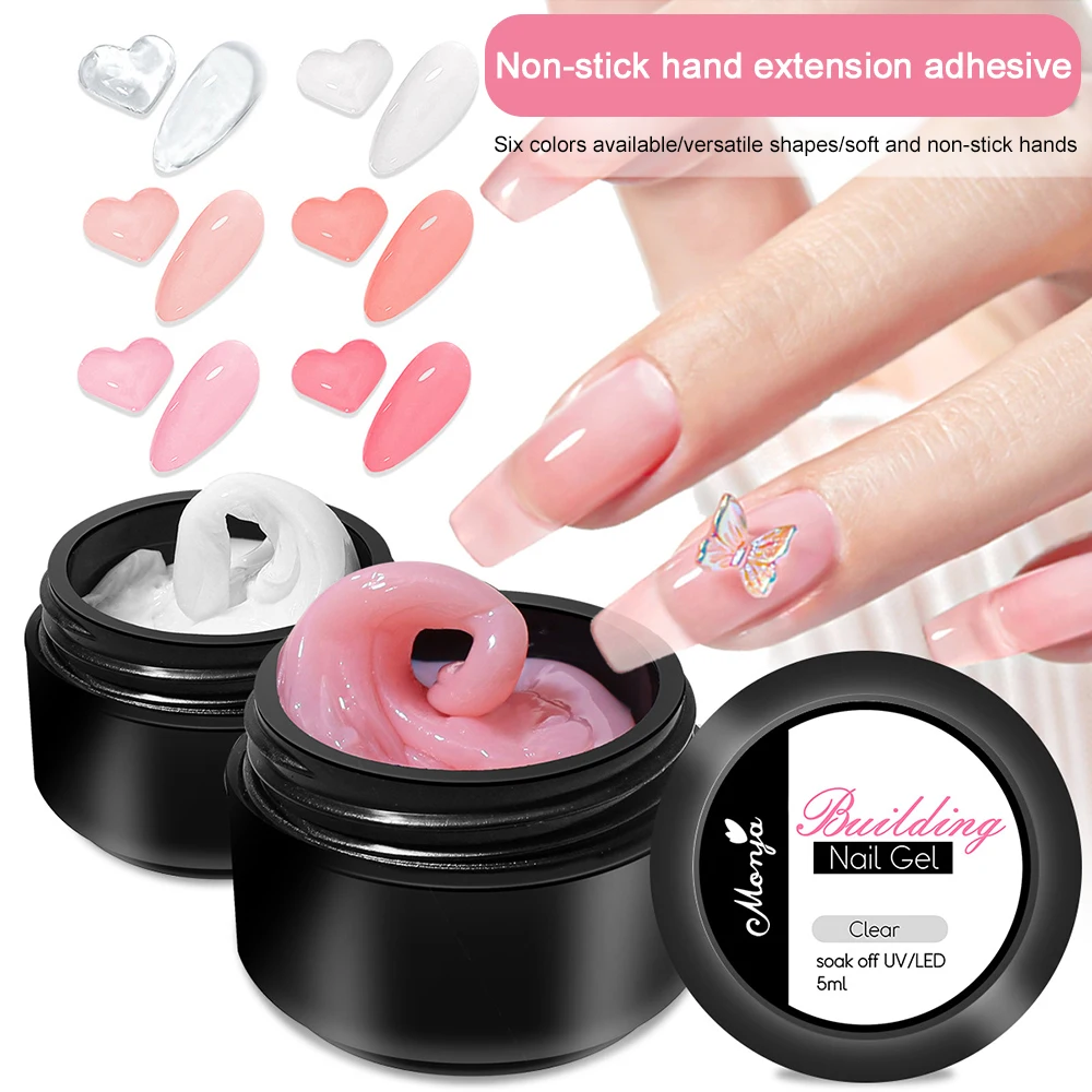 

Non-stick Hand Solid Nail Extension Gel White Clear Pink Multi-function Extend Gel For Nail Prolong Phototherapy Glue 15ml Makeu