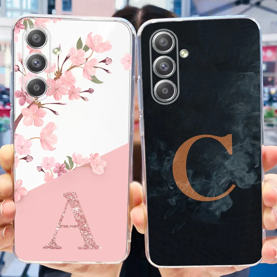 For Samsung Galaxy A55 Case Samsung A55 5G SM-A556B 2024 Cute Letter Soft Silicone Clear TPU Slim Phone Back Cover