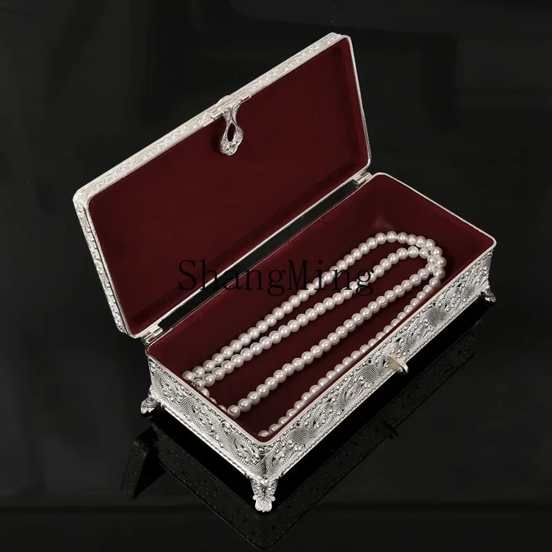 

CLL Creative Metal Rectangle Household Jewelry Box High-end Birthday Wedding Gift Box Storage Box Ornament