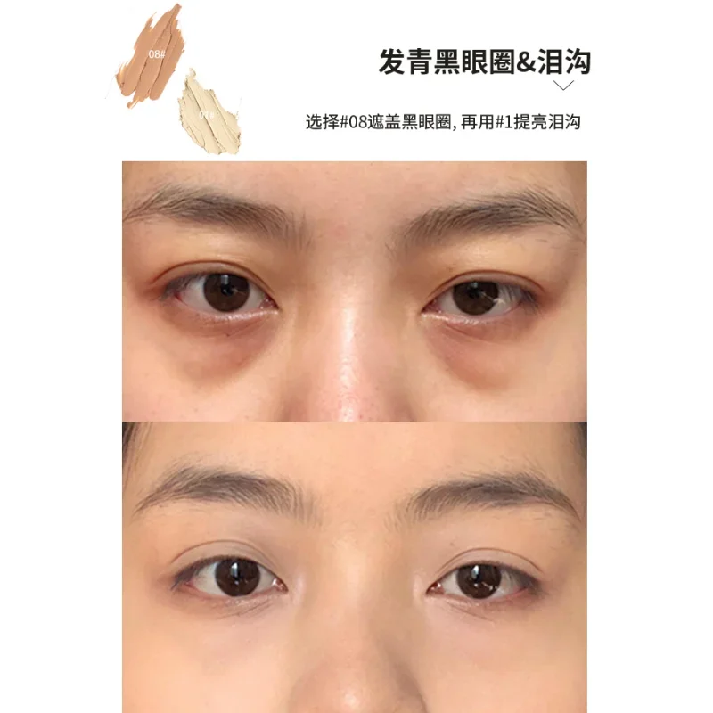 Maluwilz Concealer Cover Plate Face Cover Dark Circles Under Eye Spots and Marks Foundation Cream Long-lasting Makeup Cosmetics