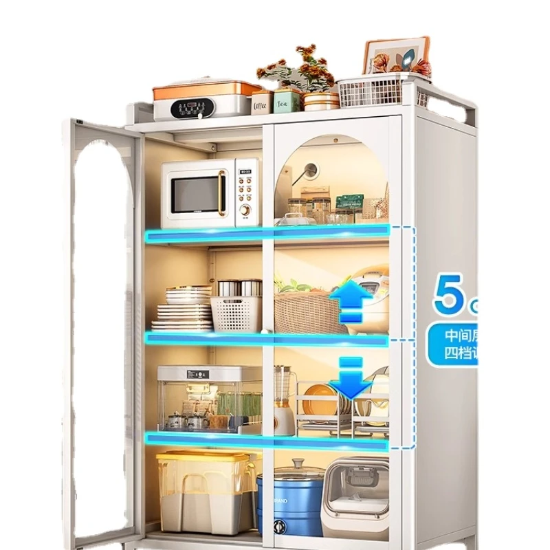 Kitchen storage rack, floor to ceiling, multi-layer dining cabinet, multifunctional microwave oven, oven, storage cabinet with d