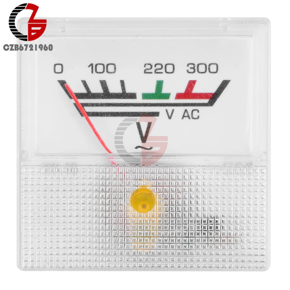 91L16 Pointer Type Voltmeter AC Voltage Tester Analog Panel Meter Mini Voltage Meter Measuring Instrument DC 0-20V AC 0-300V