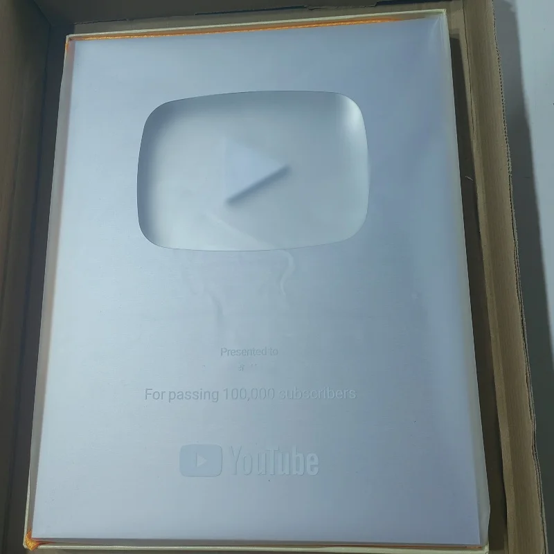 YouTube Play Button Prata Ouro Medalha YouTube Decoração de Parede Internet Celebridade