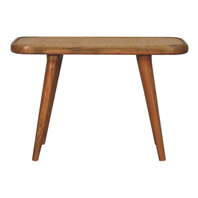 Solid Wood Rattan Bench for Indoor/Outdoor Use - Stylish and Durable Furniture Piece