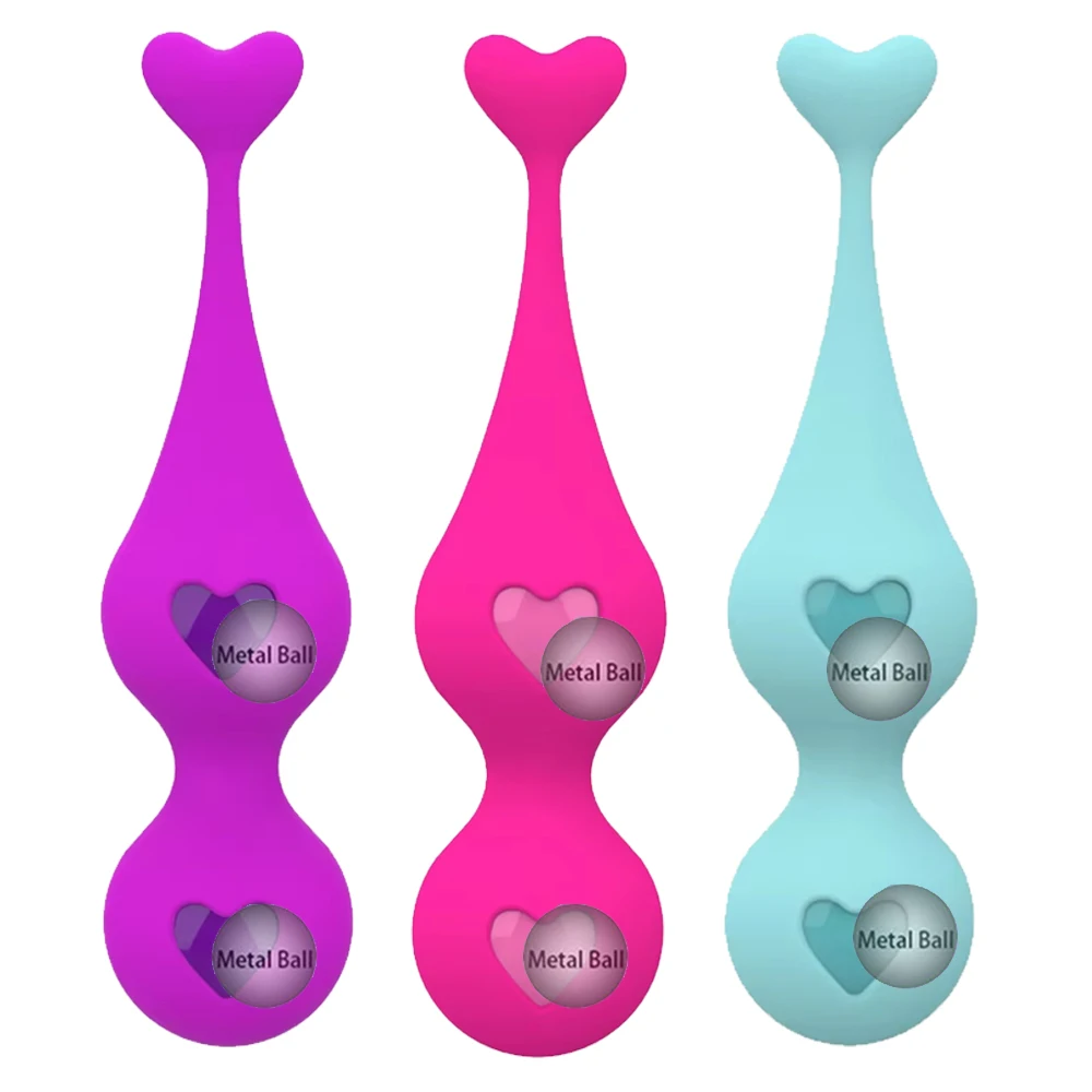 Kegel Balls for Women, 2-Piece Silicone Kegel Exercise Weights with Steel Balls, Ben Wa Ball Set for Pelvic Floor Training