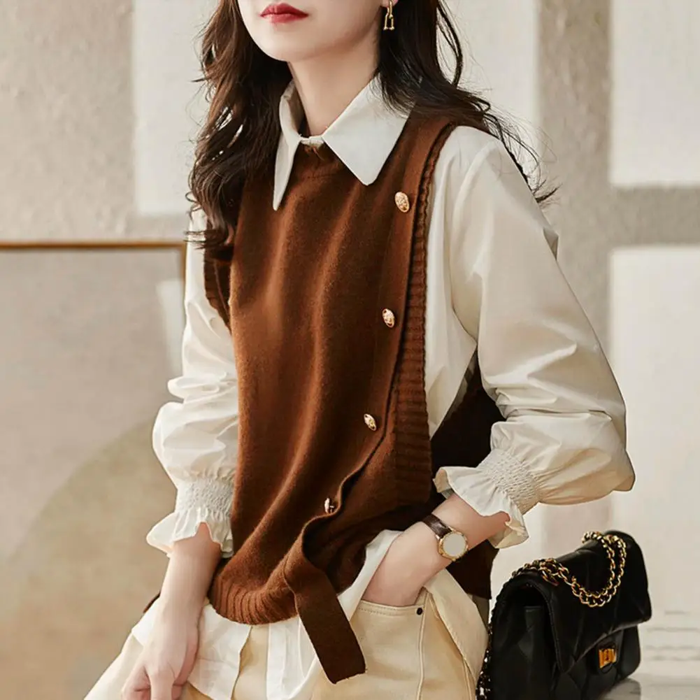 

Women's Waistcoat Spring And Autumn Outer Wear Pullover Sweater Jacket 2024 Fashion Casual Ladies Sleeveless Knitted Top