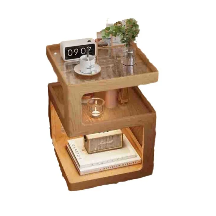 

Solid wood cream style modern minimalist creative ins style bedside table