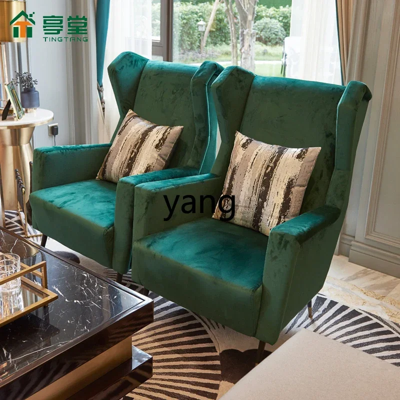 LTT كرسي أريكة فردي خفيف أثاث غرفة المعيشة من القماش المخملي الفاخر