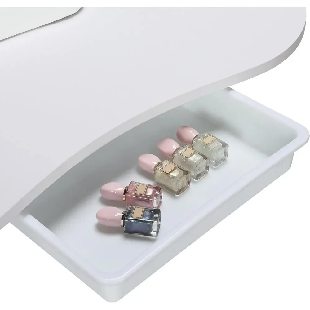 MESA DE MANICURA de 37 pulgadas, estación de trabajo plegable con CaseWheels de transporte para salón de belleza de Spa y Escritorio de uñas sin brazos de espalda baja ajustable