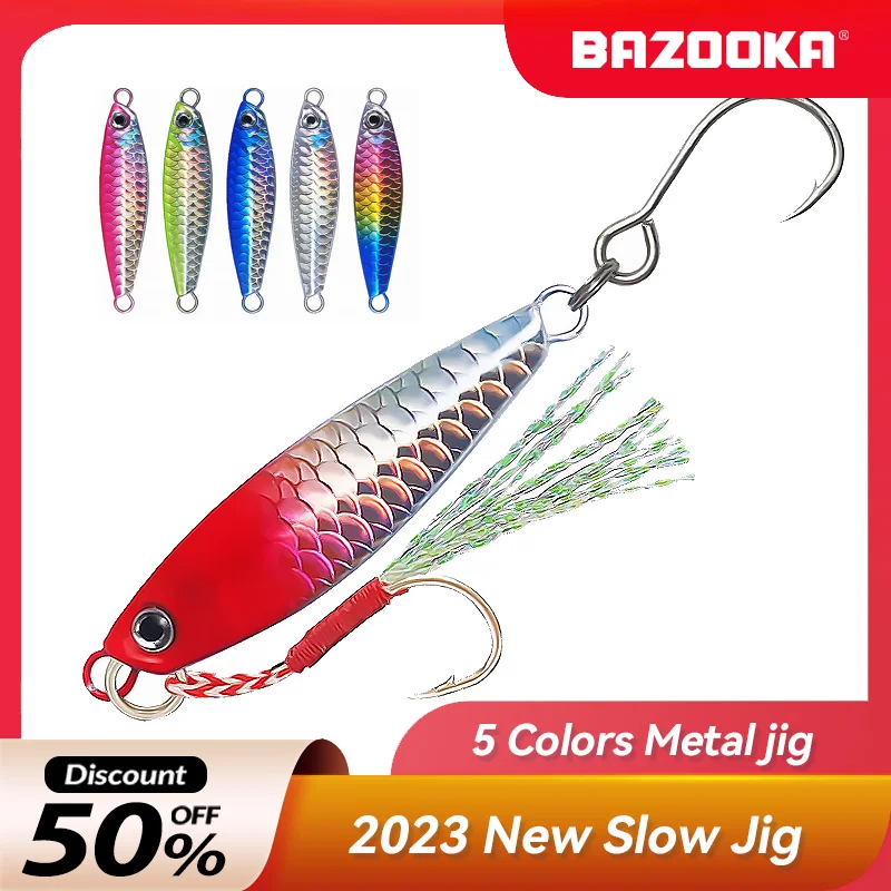 Bazooka Fishing Lure Slow Jig Metal Jigging Bait Hard Spoon Lead Artificial Boat Cast Super Shore Casting Bass Pike Winter Bait