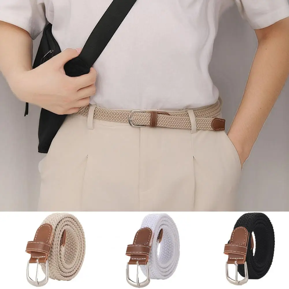 Women Braided Belt Stylish Women's Adjustable Elastic Belt with Pins Braided Detail Fashion Accessory for Versatile Outfit
