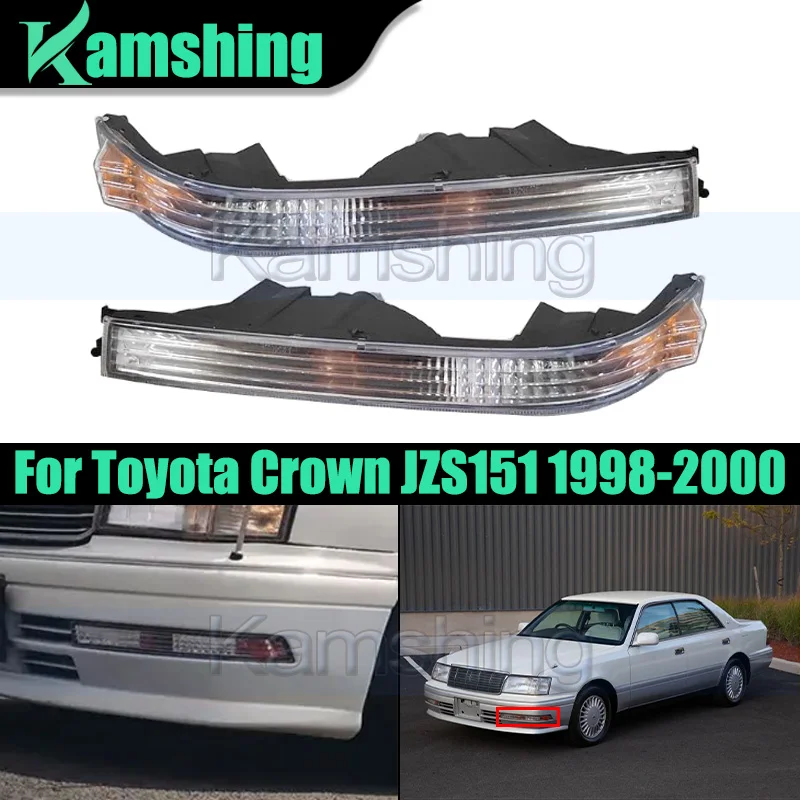 

1pair Car Front Bumper Foglight For Toyota Crown JZS151 1998-2000 Front Bumper Light Turn Signal Light Driving Lamp