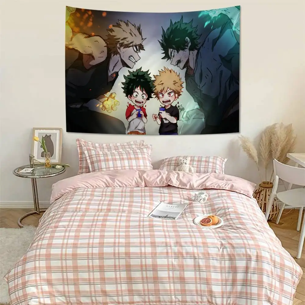 My Hero Academia Bakugou Katsuki Printed Large Wall Tapestry Indian Buddha Wall Decoration Witchcraft Bohemian Wall Art Decor