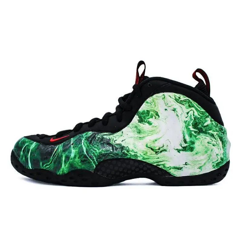 【Customize】Nike Foamposite One Vintage Basketball Shoes Men Mid-top White/Green Sneakers shoes 314996-014