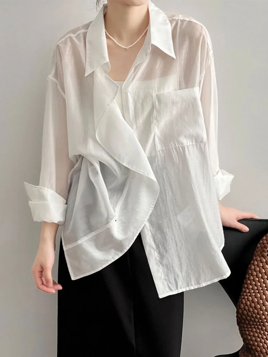 

Корейская легкая летняя солнцезащитная одежда, новая женская верхняя одежда с тонкой вуалью, крутая солнцезащитная одежда для похудения...