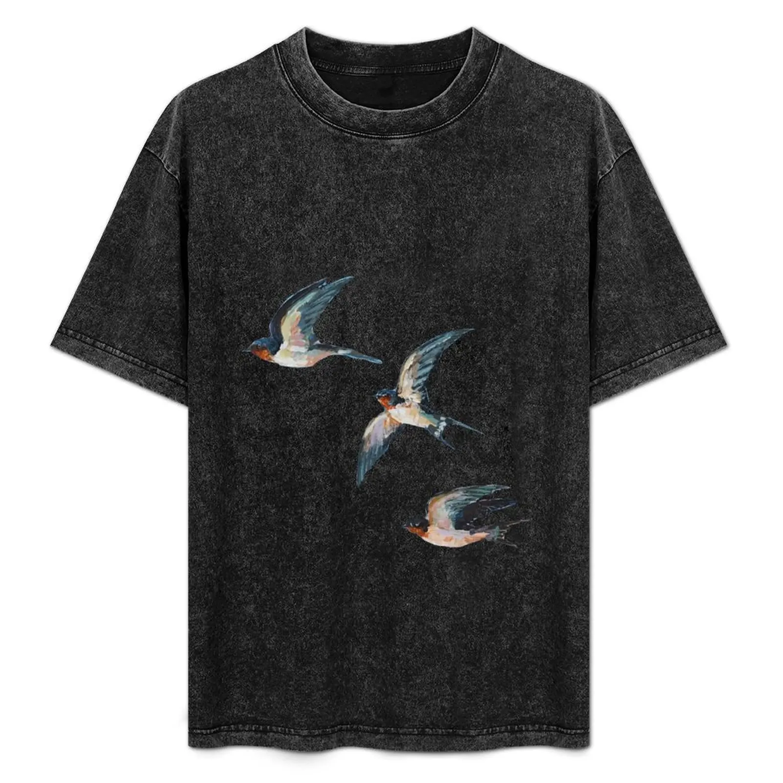 

Three swallows T-Shirt Retro Graphic Print T-Shirt