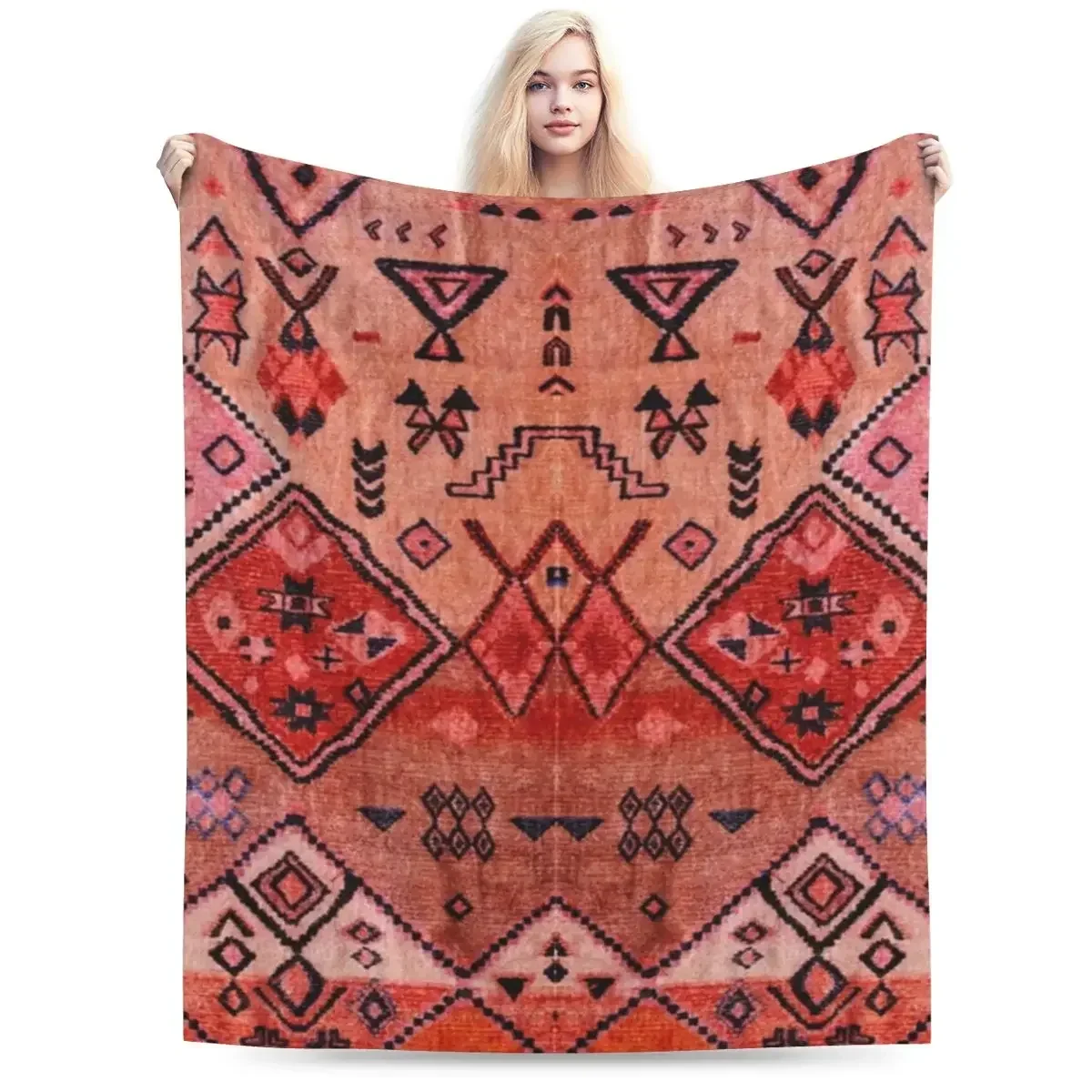 Bohemian Farmhouse Blankets Soft Warm Flannel Throw Blanket Plush for Bed Living room Picnic Travel Home Sofa