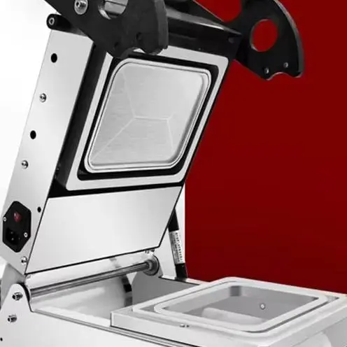 Macchina Sigillatrice Commerciale Per Vaschette Pranzo Pronte Da Asporto Con Pressa Manuale, Pronta Per La Spedizione-image
