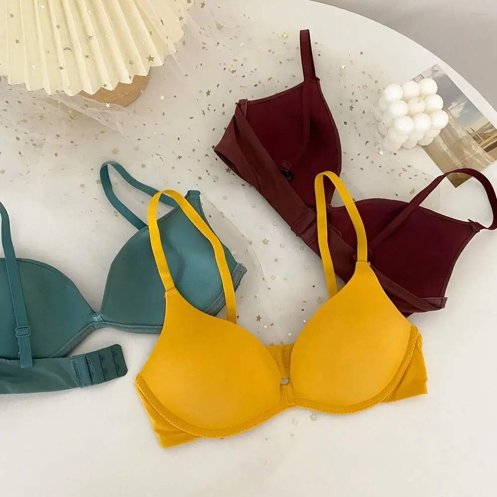 حمالة صدر رافعة قابلة للتعديل بلون سادة، ملابس داخلية مقاومة للصدمات، ملابس داخلية بدون خياطة، حمالة صدر مضادة للترهل للنساء في الصيف