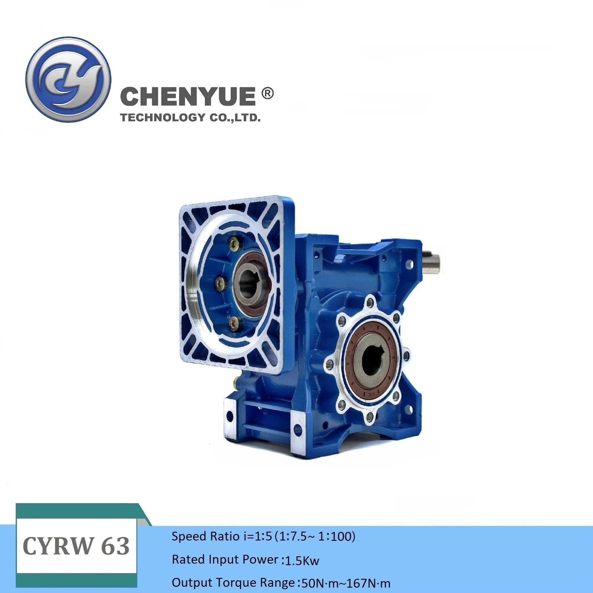 CHENYUE  Free Maintenance Worm Gearbox NMRW 063-VS  Input 14/19/22/24mm Output 25mm Ratio 5:1/100:1 No need to add oil