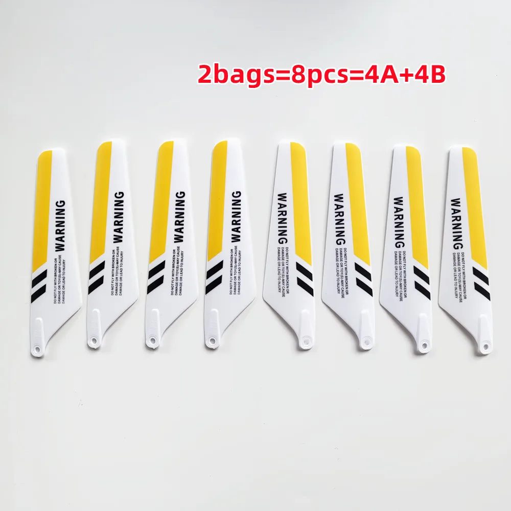 8pcs 3color options Main Blades Propellers Props 4A+4B Syma S107 S107G For R/C Mini Helicopter Rc Spare Parts