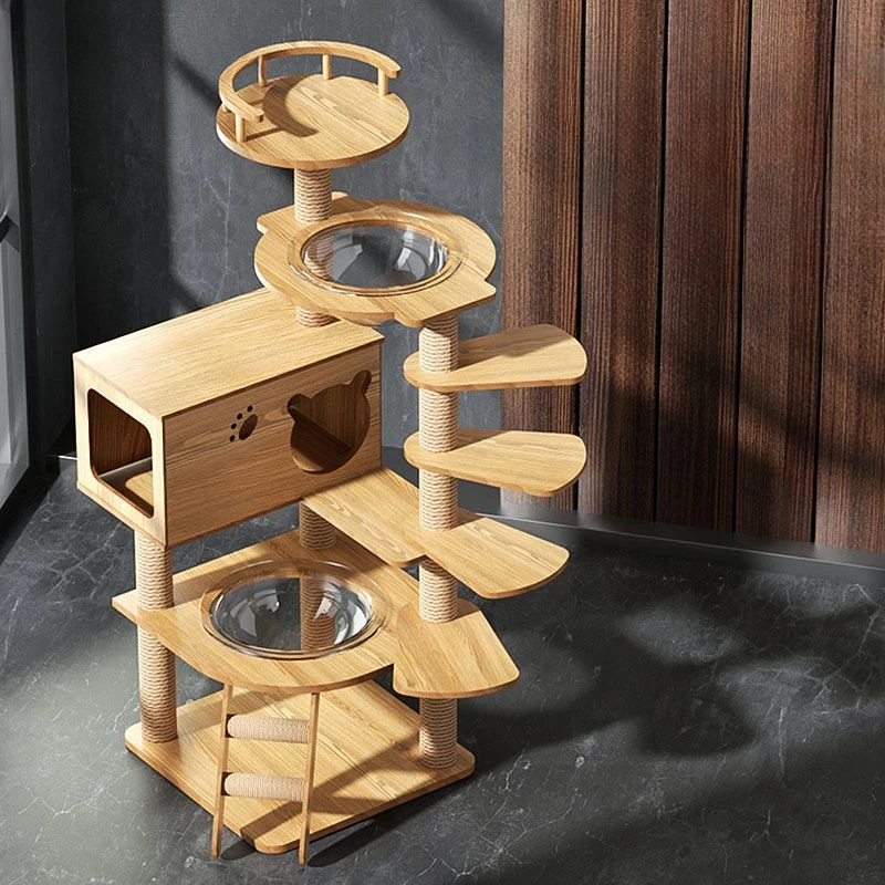 

Cat climbing frame, cat nest integrated solid wood climbing frame, does not occupy a large cat frame