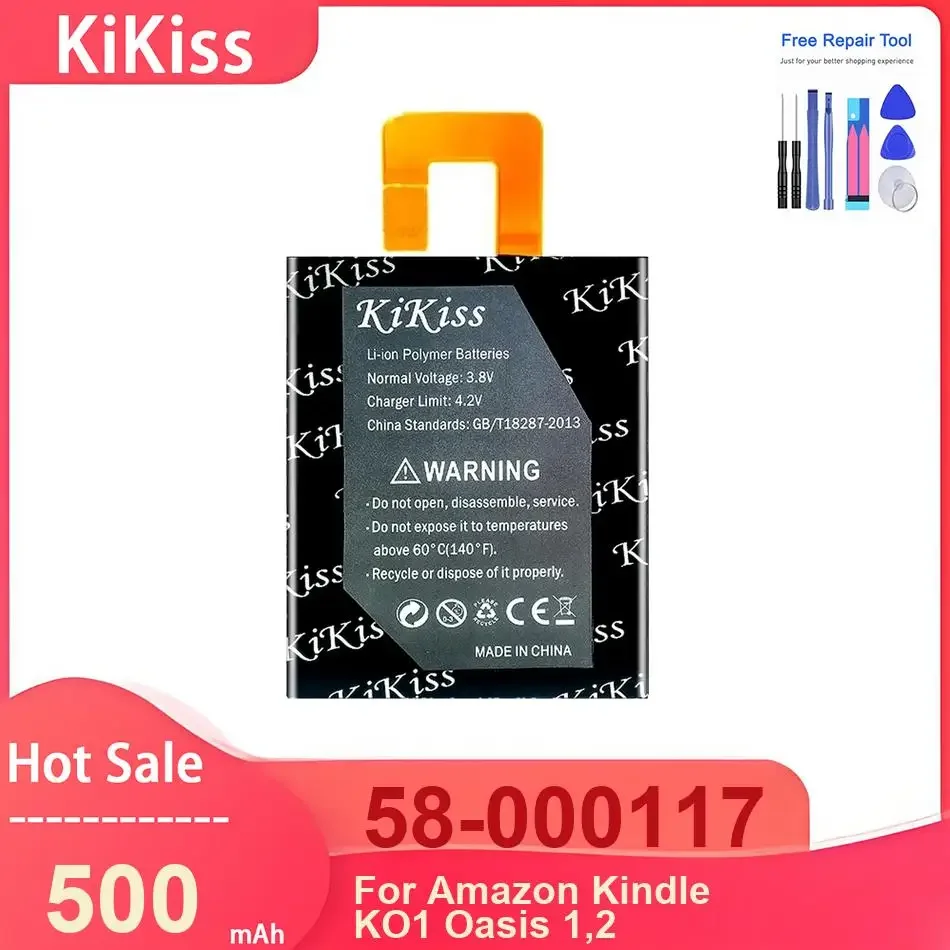 

Аккумулятор KiKiss для планшетов Amazon Kindle KO1 Oasis 1,2, 58-000117, 500 мАч, с инструментами