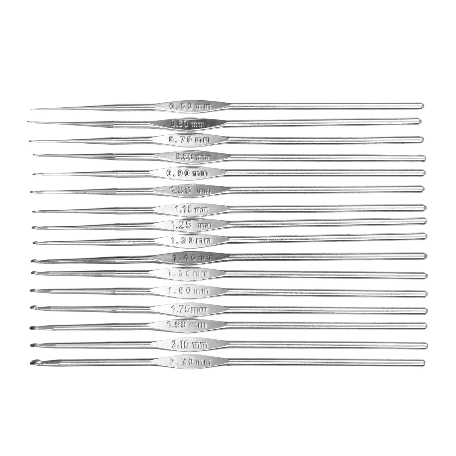 2pcs Metal Handle Crochet Hook Knitting Needle Size 0.5-2.7mm*length 12cm Lace Crochet Needles Kit DIY Knitting Sewing Accessory