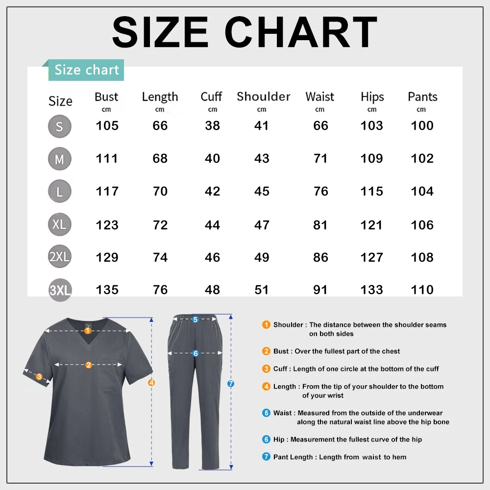 XXXL Unisex Werkkleding Zomer Ziekenhuis Verpleegkundige Verpleging Scrubs Set Stretch Klinische Werkkleding Dames Heren Chirurgische Uniformen Medische Slijtage