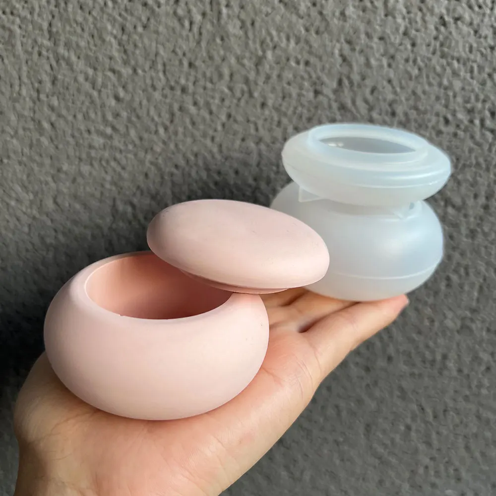 

Круглая коробка для хранения, силиконовая форма «сделай сам», бетонный подсвечник, подсвечник, квадратная банка для хранения, пластмассовая литейная форма