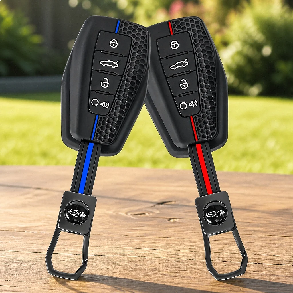 Keychain For Geely Silicone Car Key Cover Case for Geely coolray X6 Emgrand Global Hawk GX7 Remote Car Accessories Shell Holder