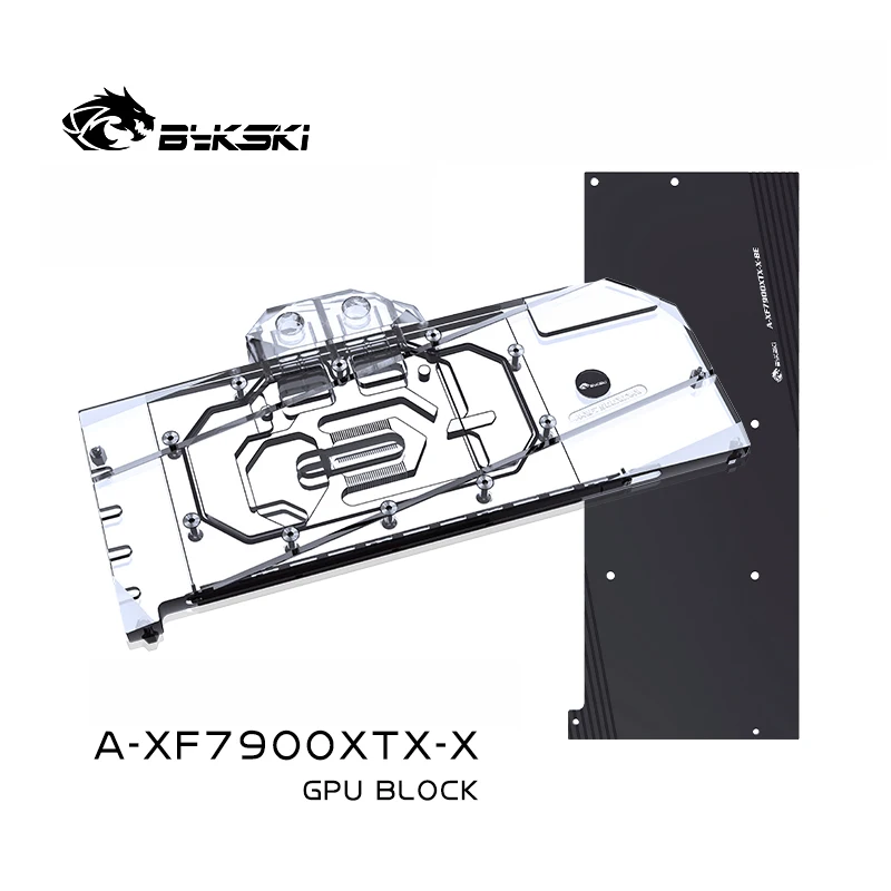 Bykski GPU Blok Gebruik voor XFX RX7900 XTX Merc 310° Videokaart/Volledige Cover Waterkoeling Radiator/Dense Waterwegen A-XF7900XTX-X