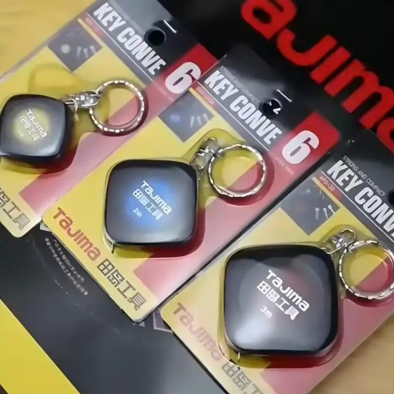 ตลับเมตรขนาดเล็ก Tajima 1001-0056/1001-2454/1001-0841 1/2/3 เมตร พร้อมพวงกุญแจ ความกว้าง 6 มม. อุปกรณ์เครื่องมือช่าง