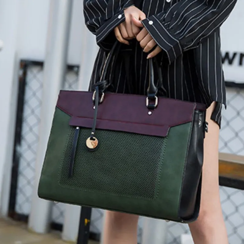 Luxury2025 Business Leather Women Handbags Document Shoulder Slung Tote Bag Female 14 Inch Laptop Briefcase Messenger Cr
