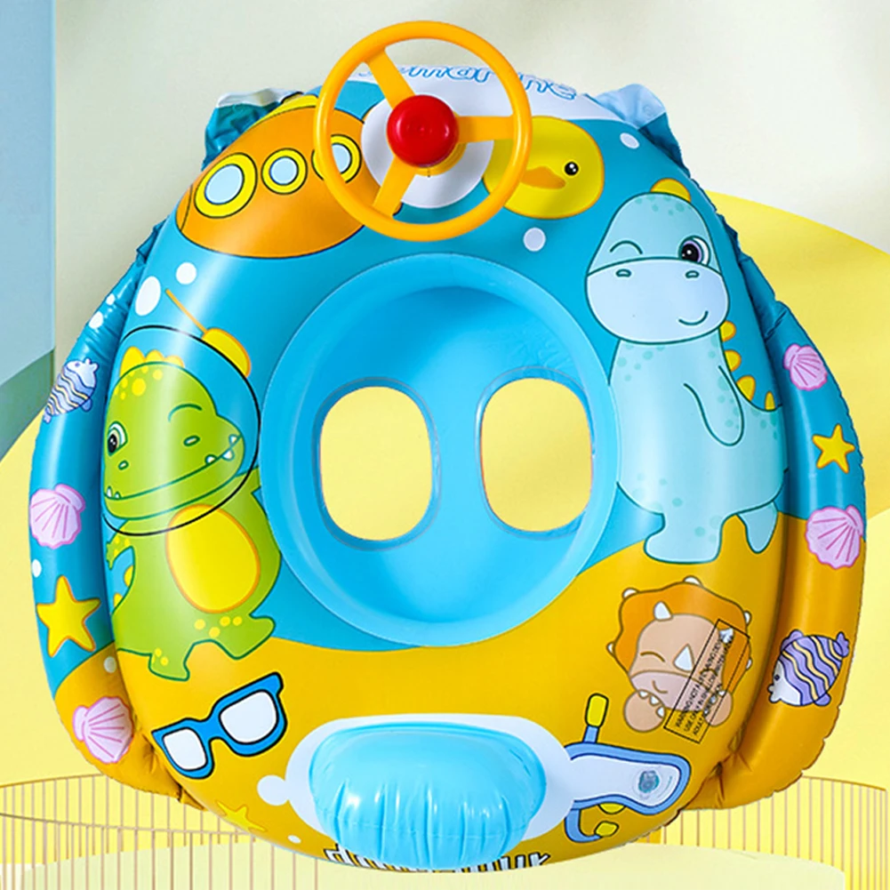 Inflatable Swimming Ring Inflatable Baby Pool Float with Seat Baby Swimming Float with Steering Wheel Horn Swim Tubes Rings